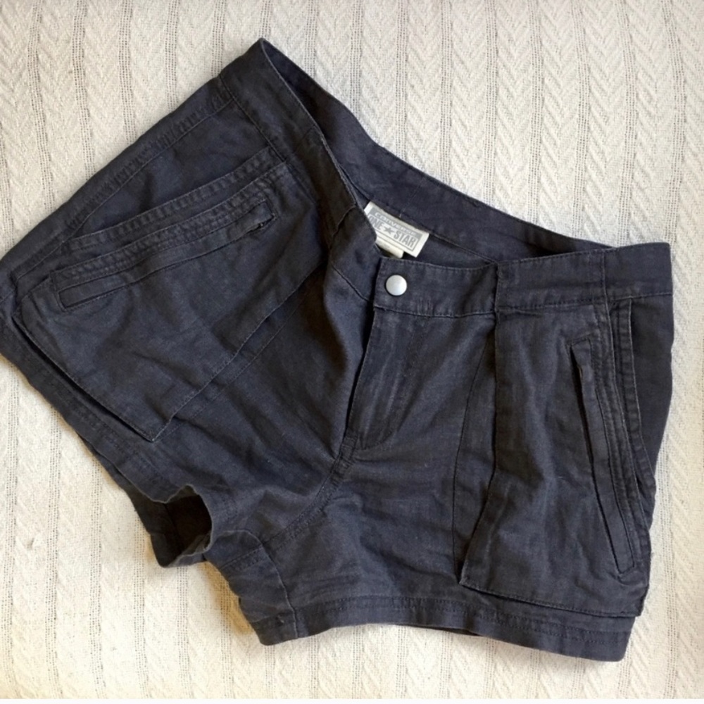 Converse Linen Blend Shorts in Gray